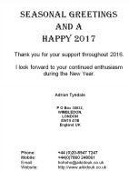 SEASONAL GREETINGS - MERRY CHRISTMAS - HAPPY NEW YEAR